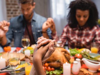 Giving thanks at Thanksgiving Dinner