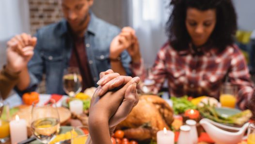 Giving thanks at Thanksgiving Dinner